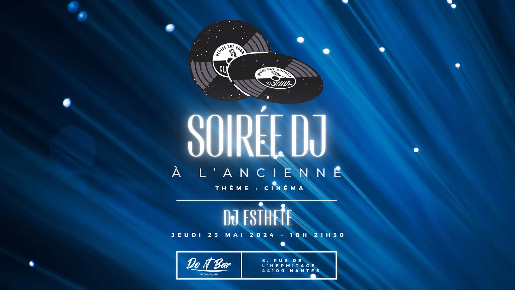 Affiche soirée DJ à l'ancienne